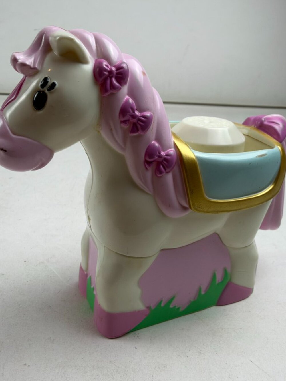 Mega Bloks Lil Princess Pony Horse White Pink Mane Lil Builders Toddler Toy 4"